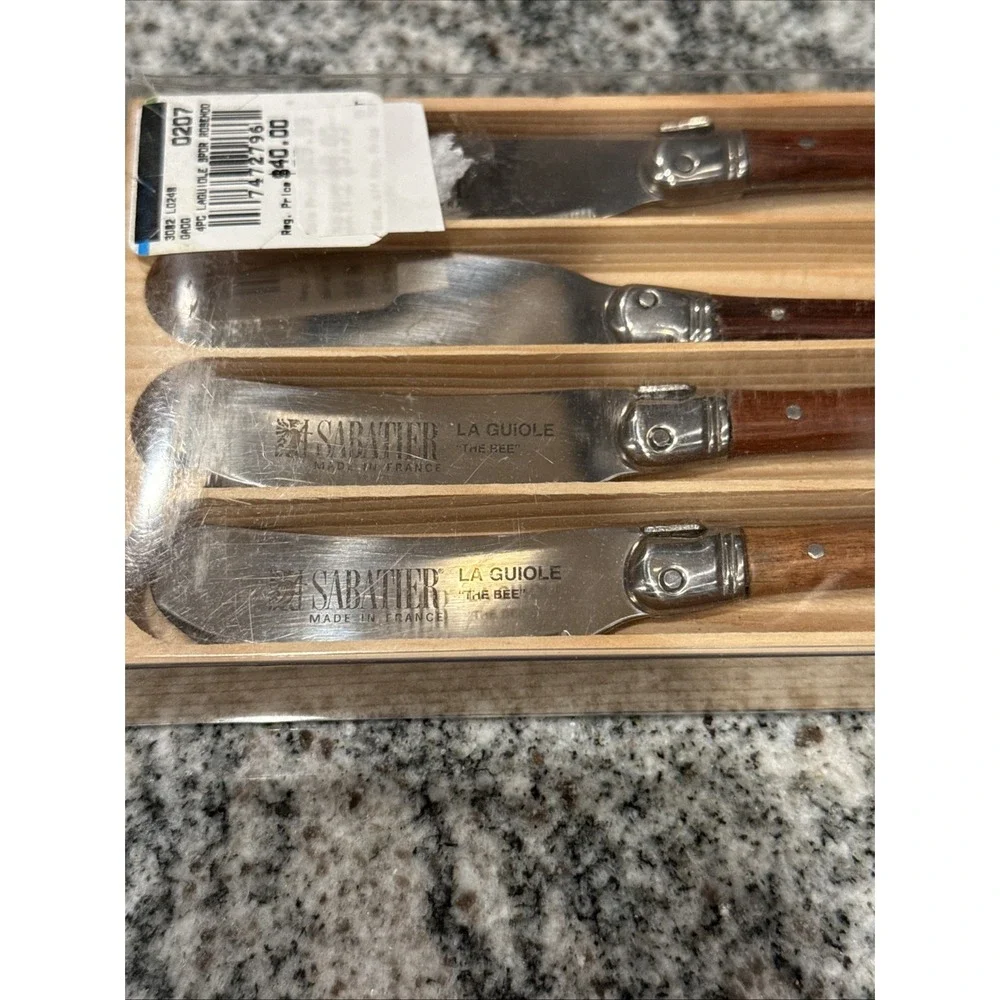 Sabatier French Set of 4 La Guiole Spreader Knives Rosewood Handle NWT